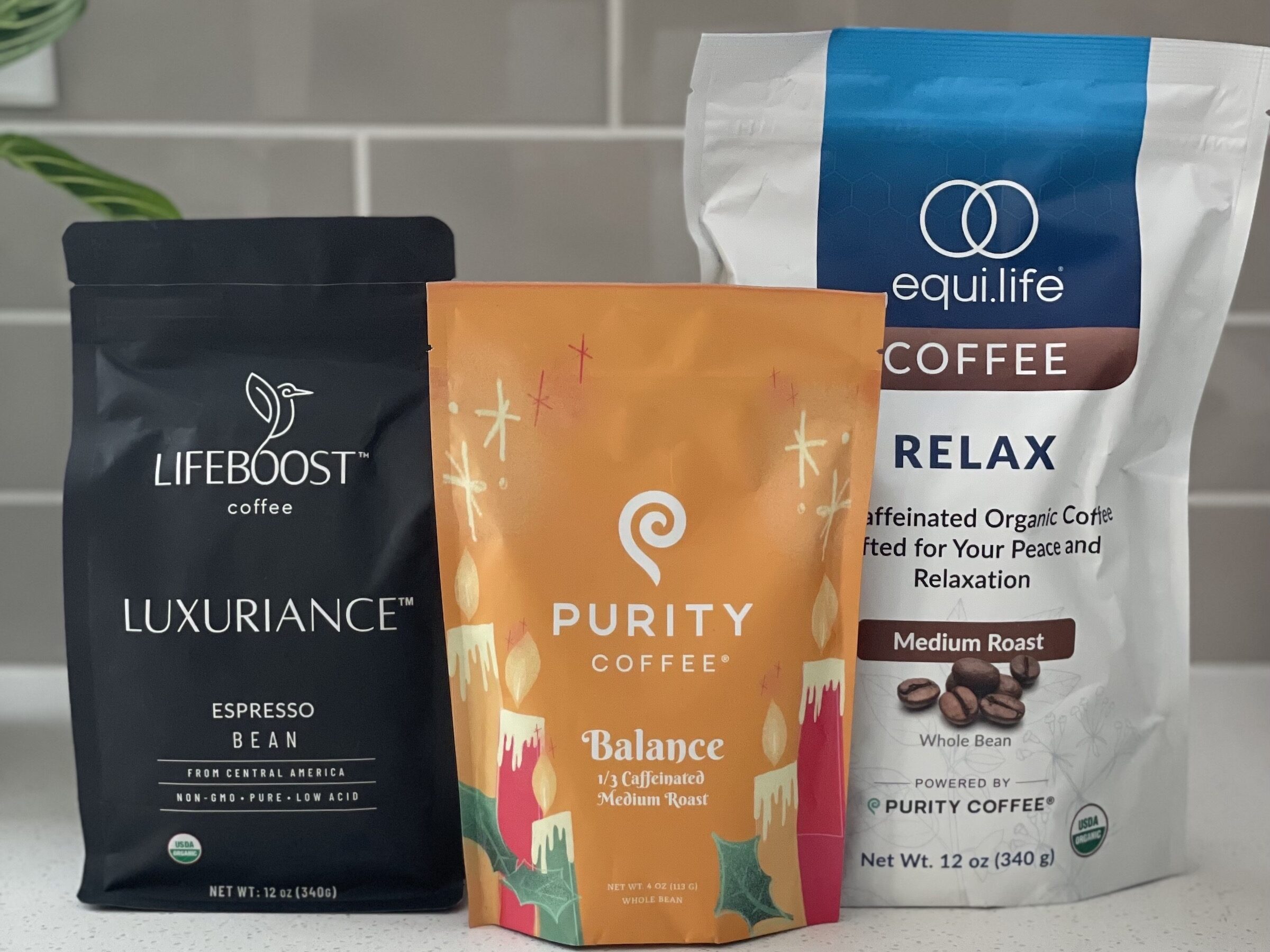 Lifeboost, Purity, and equi.life cofee brands that are clean.